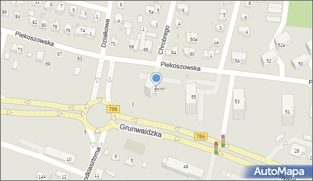 Kielce, Piekoszowska, 57, mapa Kielc