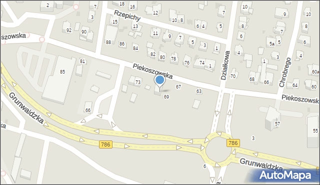 Kielce, Piekoszowska, 71, mapa Kielc