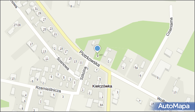 Kiełczówka, Piotrkowska, 4, mapa Kiełczówka