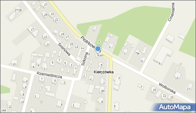 Kiełczówka, Piotrkowska, 7, mapa Kiełczówka