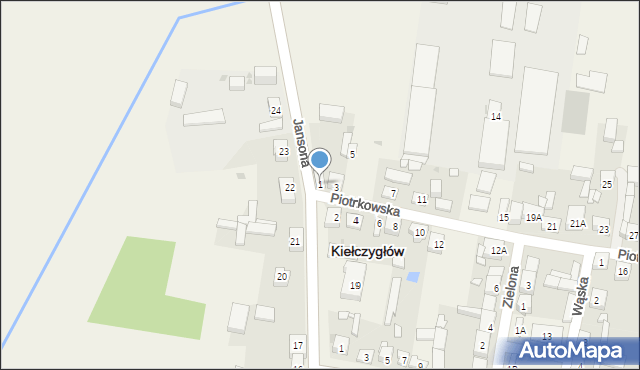 Kiełczygłów, Piotrkowska, 1, mapa Kiełczygłów