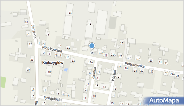 Kiełczygłów, Piotrkowska, 15, mapa Kiełczygłów
