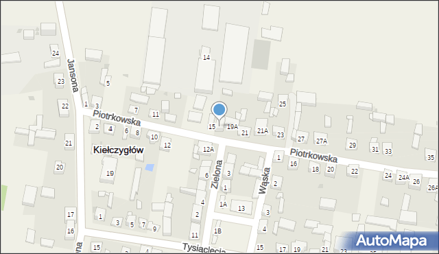 Kiełczygłów, Piotrkowska, 19, mapa Kiełczygłów