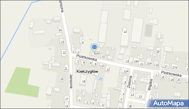 Kiełczygłów, Piotrkowska, 7, mapa Kiełczygłów