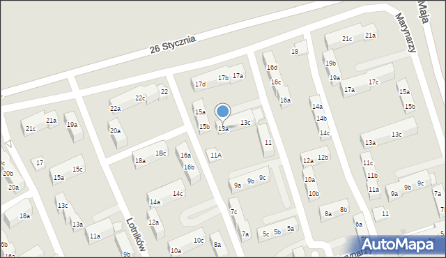 Knurów, Piłsudczyków, 13a, mapa Knurów