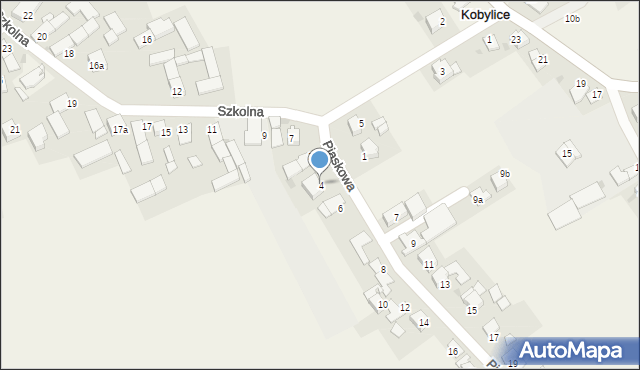 Kobylice, Piaskowa, 4, mapa Kobylice