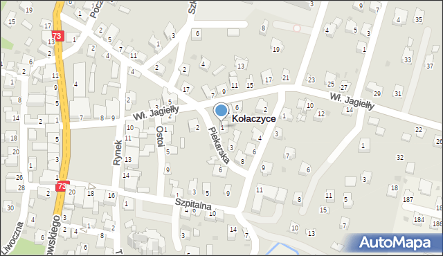 Kołaczyce, Piekarska, 1, mapa Kołaczyce