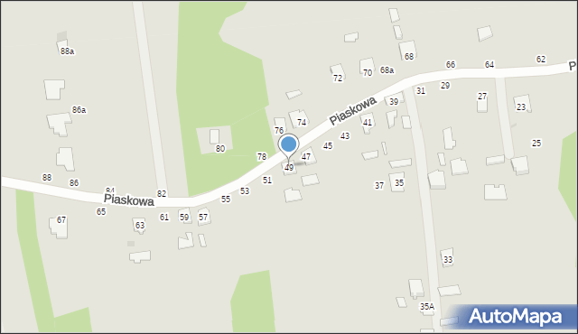 Kolbuszowa, Piaskowa, 49, mapa Kolbuszowa