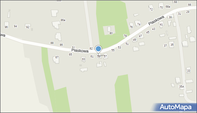 Kolbuszowa, Piaskowa, 59, mapa Kolbuszowa