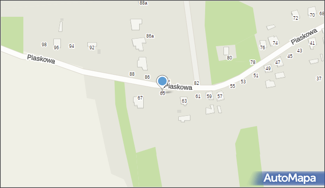 Kolbuszowa, Piaskowa, 65, mapa Kolbuszowa