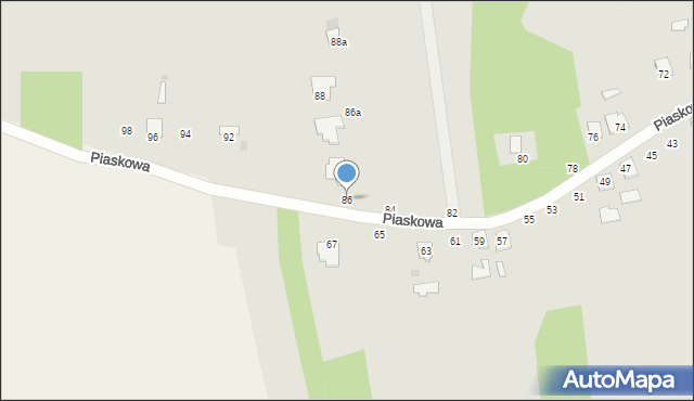 Kolbuszowa, Piaskowa, 86, mapa Kolbuszowa