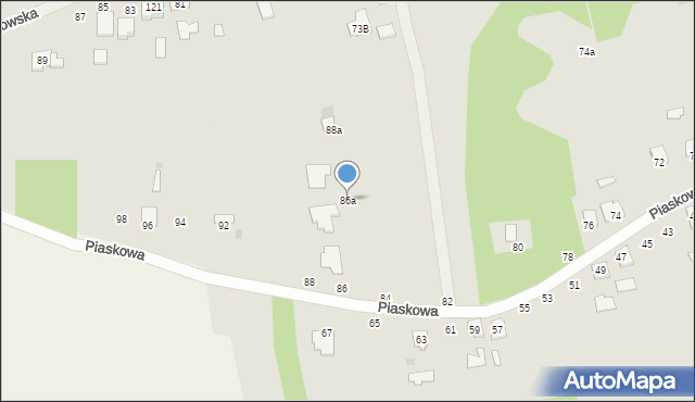 Kolbuszowa, Piaskowa, 86a, mapa Kolbuszowa