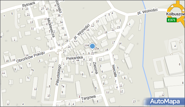 Kolbuszowa, Piekarska, 11, mapa Kolbuszowa