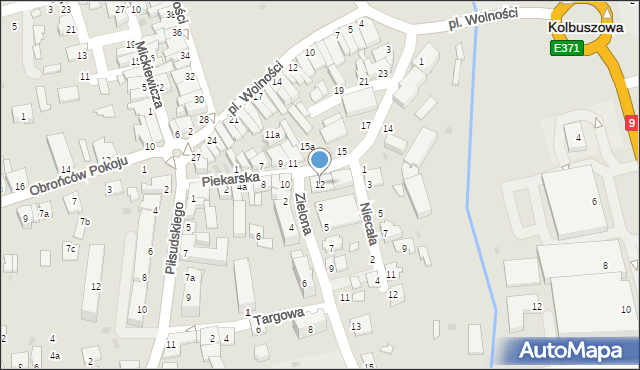 Kolbuszowa, Piekarska, 12, mapa Kolbuszowa