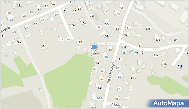 Kolbuszowa, Piłsudskiego Józefa, marsz., 62, mapa Kolbuszowa