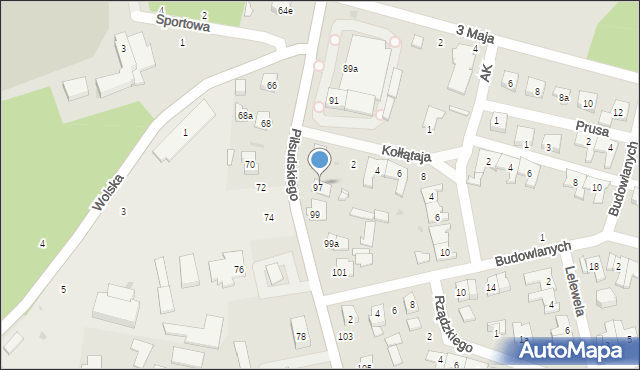 Kolbuszowa, Piłsudskiego Józefa, marsz., 97a, mapa Kolbuszowa