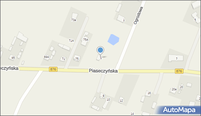 Komorniki, Piaseczyńska, 1, mapa Komorniki