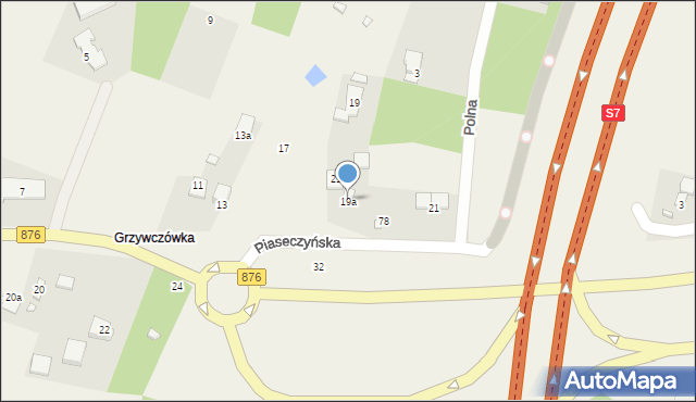 Komorniki, Piaseczyńska, 19a, mapa Komorniki