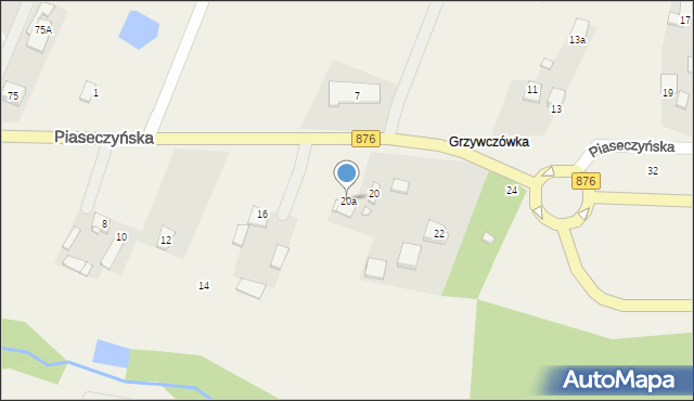 Komorniki, Piaseczyńska, 20a, mapa Komorniki