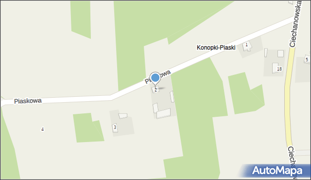 Konopki, Piaskowa, 2, mapa Konopki