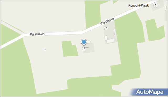 Konopki, Piaskowa, 3, mapa Konopki