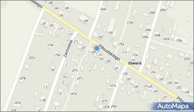 Końskie, Piłsudskiego Józefa, marsz., 163, mapa Końskie