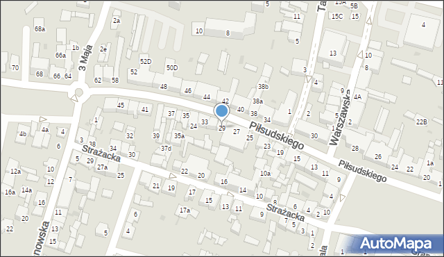 Końskie, Piłsudskiego Józefa, marsz., 29, mapa Końskie