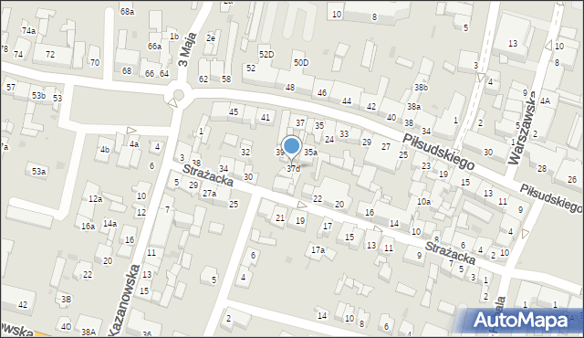 Końskie, Piłsudskiego Józefa, marsz., 37d, mapa Końskie