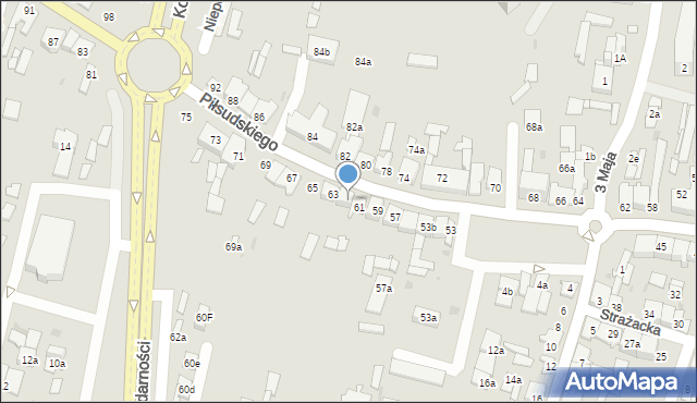 Końskie, Piłsudskiego Józefa, marsz., 63a, mapa Końskie