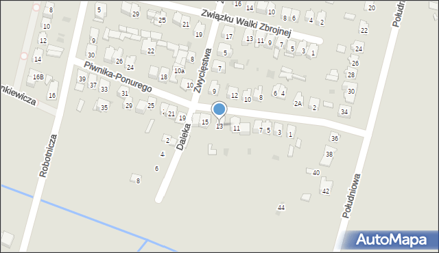Końskie, Piwnika-Ponurego Jana, mjr., 13, mapa Końskie