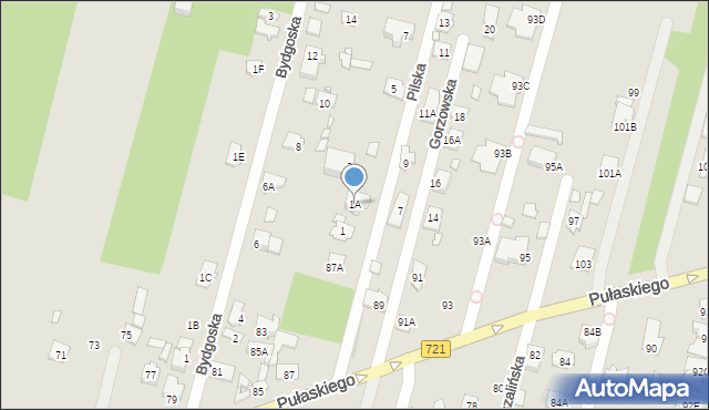Konstancin-Jeziorna, Pilska, 1A, mapa Konstancin-Jeziorna