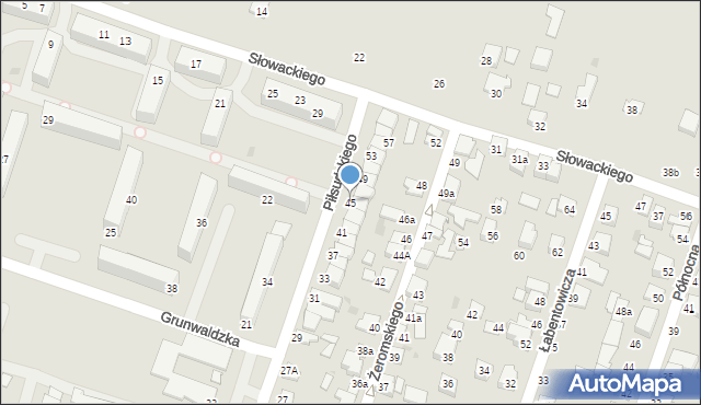 Konstantynów Łódzki, Piłsudskiego Józefa, marsz., 45, mapa Konstantynów Łódzki