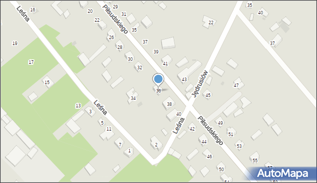 Koprzywnica, Piłsudskiego Józefa, marsz., 36, mapa Koprzywnica