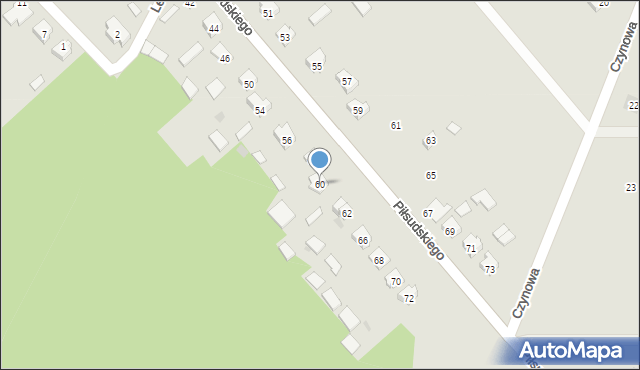 Koprzywnica, Piłsudskiego Józefa, marsz., 60, mapa Koprzywnica