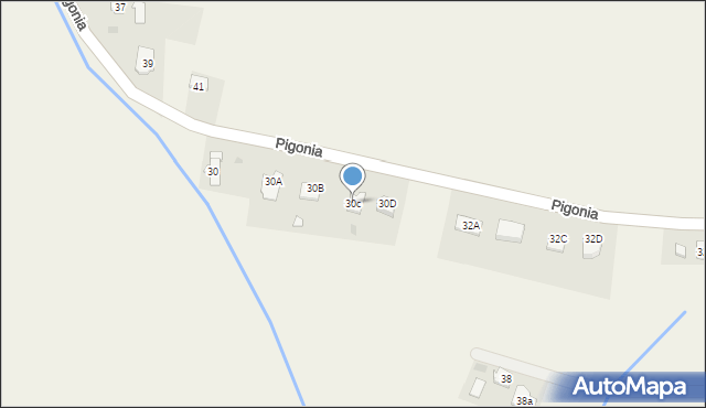 Korczyna, Pigonia Stanisława, 30c, mapa Korczyna