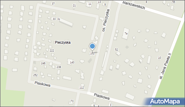 Koronowo, Piaskowa, 102, mapa Koronowo