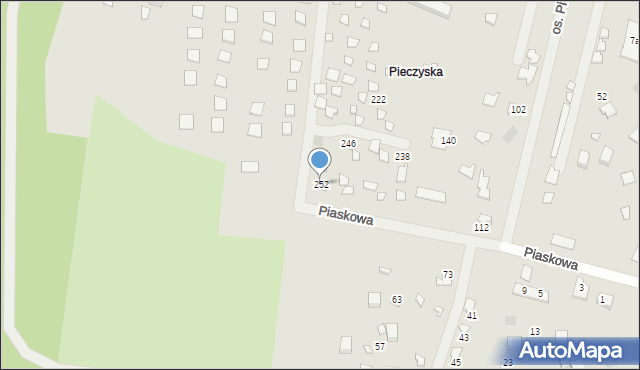 Koronowo, Piaskowa, 252, mapa Koronowo