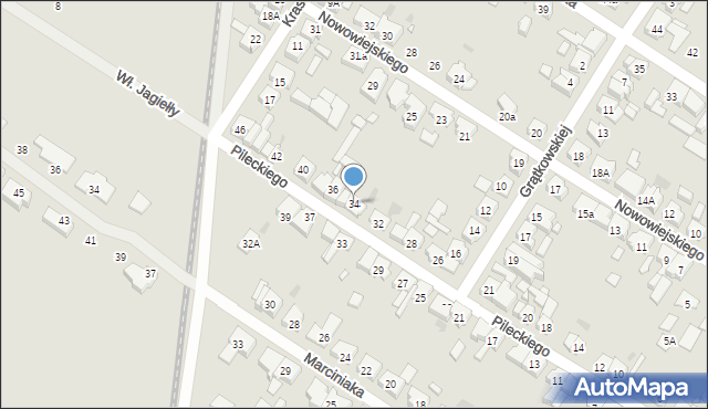 Kościan, Pileckiego Witolda, płk., 34, mapa Kościan