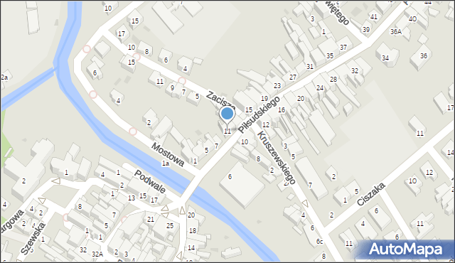 Kościan, Piłsudskiego Józefa, marsz., 11, mapa Kościan