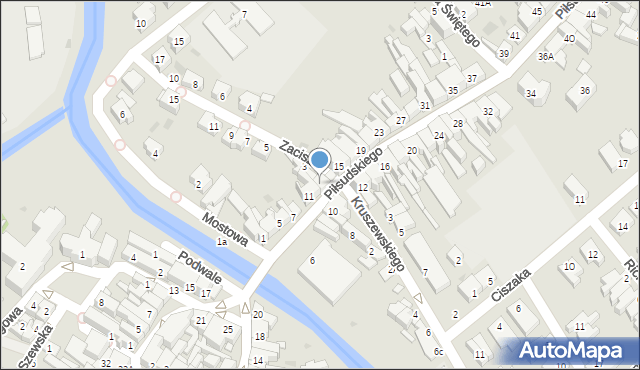 Kościan, Piłsudskiego Józefa, marsz., 13, mapa Kościan