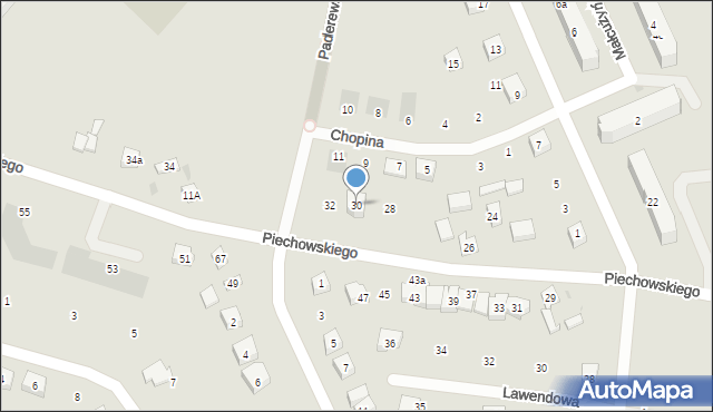 Kościerzyna, Piechowskiego Alojzego, 30, mapa Kościerzyna