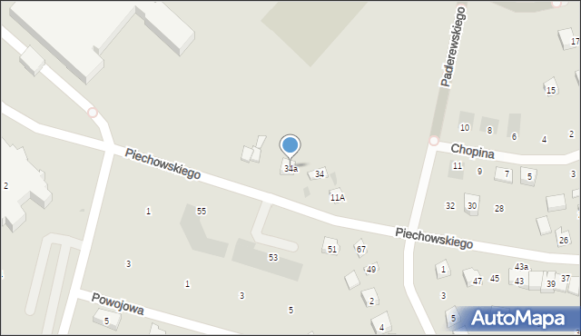Kościerzyna, Piechowskiego Alojzego, 34a, mapa Kościerzyna