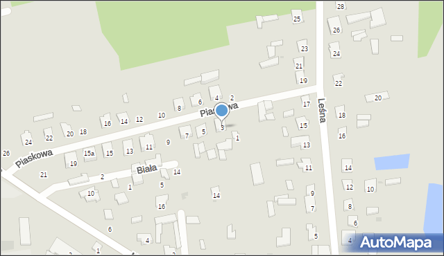 Kosów Lacki, Piaskowa, 3, mapa Kosów Lacki