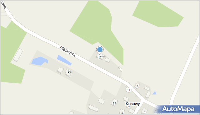 Kosowy, Piaskowa, 12, mapa Kosowy