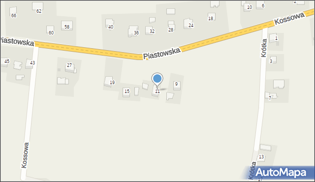 Kossowa, Piastowska, 11, mapa Kossowa