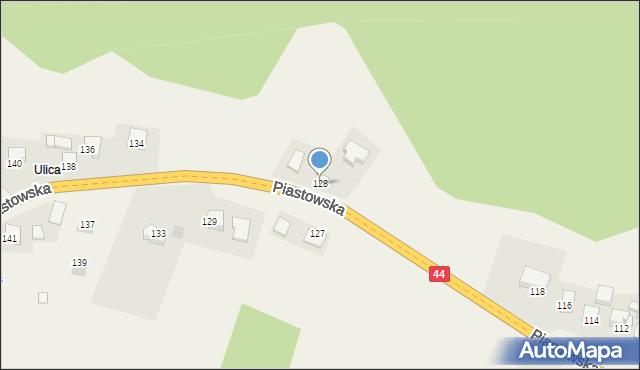 Kossowa, Piastowska, 128, mapa Kossowa