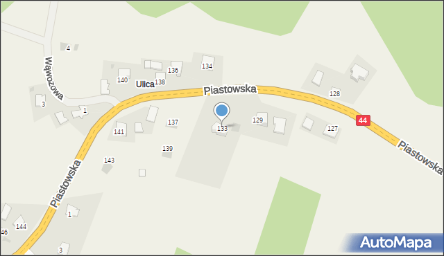 Kossowa, Piastowska, 133, mapa Kossowa