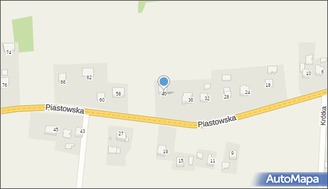 Kossowa, Piastowska, 40, mapa Kossowa