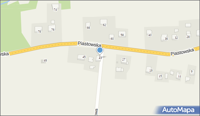 Kossowa, Piastowska, 43, mapa Kossowa