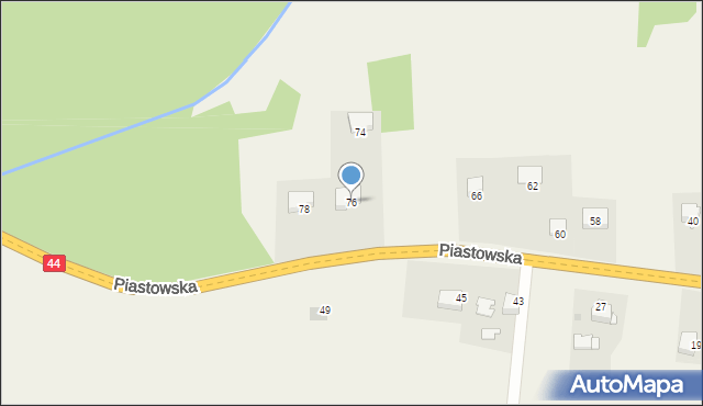 Kossowa, Piastowska, 76, mapa Kossowa